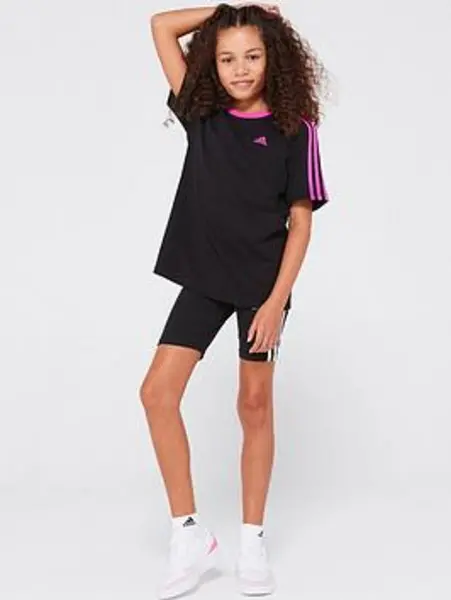 adidas Girls 3-Stripes Shorts Kids - Size 11 - 12 Years