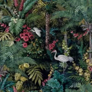 Holden Decor Jungle Paradise Black Wallpaper - 10.05m x 53cm