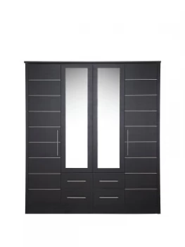 Consort Liberty 4 Door 4 Drawer Mirrored Wardrobe