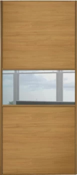 Wickes Sliding Wardrobe Door Fineline Oak Panel and Mirror - 2220 x 610mm