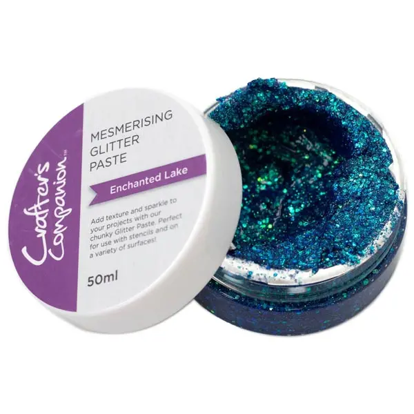 Crafter's Comanion Holographic Glitter Texture Paste 50ml Teal Blue Mesmerising Enchanted Lake