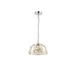 Vestal Small Dome Ceiling Pendant, 2 Light E27, Polished Nickel