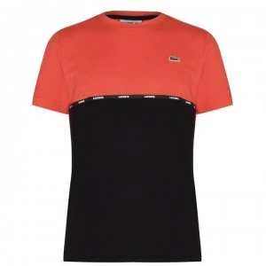 Lacoste Tape T Shirt - Orange/Blk 6MX