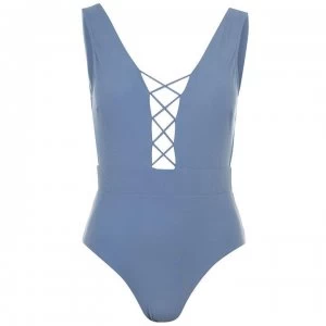 Ted Baker Lattice V Swimsuit - LT-Blue