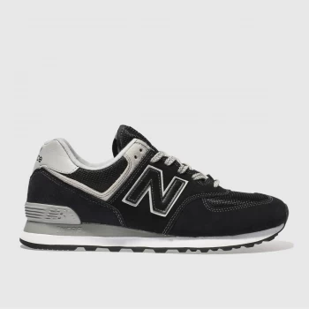 New Balance Black & Grey 574 Trainers