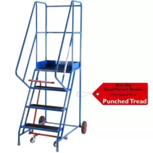 4 Tread Mobile Warehouse Stairs Punched Steps 2m EN131 7 Blue Safety Ladder