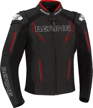 Bering Sprint-R Motorcycle Leather Jacket, black-red, Size L, black-red, Size L