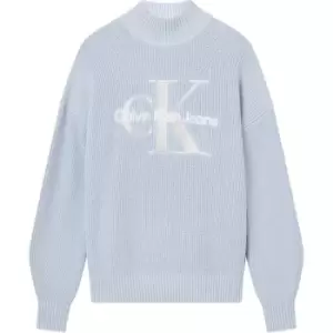 Calvin Klein Jeans Large Mono Crew Jumper - Blue