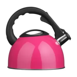 Premier Housewares 2.5L Stainless Steel Whistling Kettle - Hot Pink