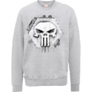 Marvel The Punisher Skull Badge Logo Grey Mens Sweatshirt - XL - Grey