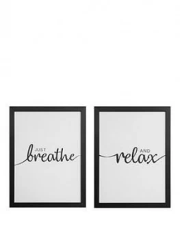 Set Of 2 Framed Wall Art - Breathe/Relax