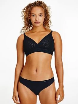 Calvin Klein Maternity Unlined Triangle Lace Bra - Black, Size L, Women