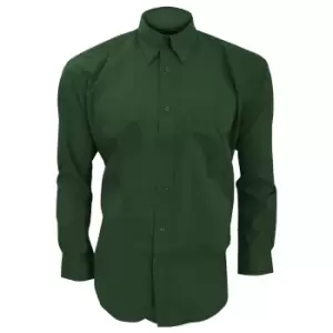 Kustom Kit Mens Long Sleeve Corporate Oxford Shirt (17.5inch) (Bottle Green)