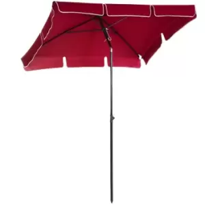 Sun Umbrella Parasol Aluminium Base Patio Garden Rectangular Red - Outsunny