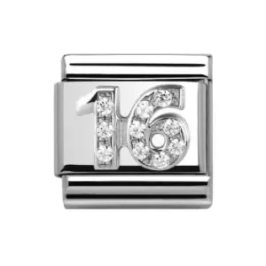 Nomination Classic Silver "16" Zirconia Charm