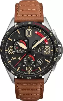 AVI-8 Watch P-51 Mustang Blakeslee Chronograph Bronze Oak