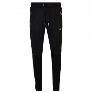 True Religion Stripe Jogging Bottoms - Black/Gold 101