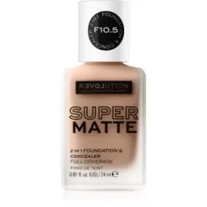 Revolution Relove Super Matte Foundation Long-Lasting Mattifying Foundation Shade F10.5 24 ml