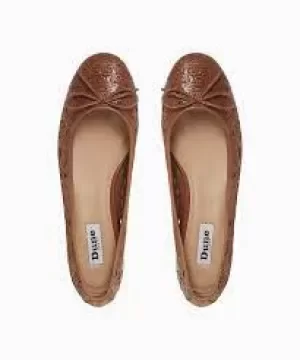 Dune Tan Leather 'Hansen' Ballet Pumps - 3