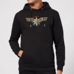 Captain Marvel Chest Emblem Hoodie - Black