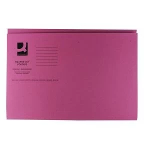 Q-Connect Square Cut Folder Mediumweight 250gsm Foolscap Pink Pack of