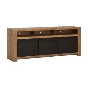 Havana 2 Door 1 Drawer TV Unit In Lefkas Oak Effect With Matte Black Fronts