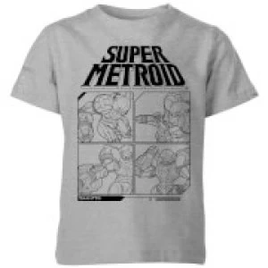 Nintendo Super Metroid Instructional Panel Kid's T-Shirt - Grey - 9-10 Years