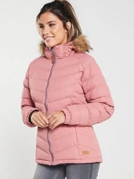 Trespass Nadina Fur Trim Parka - Dusty Rose , Dusty Rose Size M Women