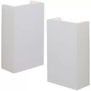 2 PACK LED Twin Wall Light Warm White Primed White (ready to paint) Down Lamp