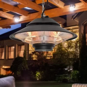 Alfresco Aluminium Hanging Electric Patio Heater with Remote Control 1.5KW, Black