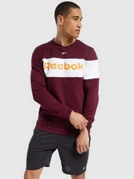 Reebok Training Essentials Crew Sweatshirt - Maroon, Size S, Men