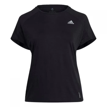 adidas Runner T-Shirt (Plus Size) Womens - Black / Reflective Silver