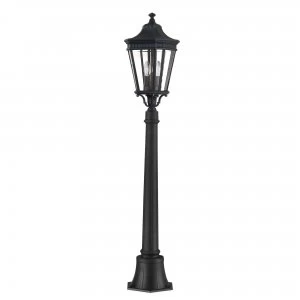 2 Light Medium Outdoor Post Lantern Black IP44, E14