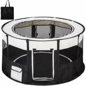 Tectake - Dog pen Carola - dog playpen, puppy pen, puppy playpen - black