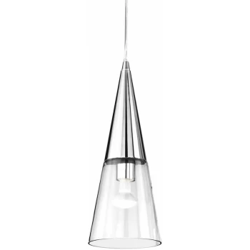 Ideal Lux Lighting - Ideal Lux Cono - 1 Light Ceiling Pendant Chrome, E14