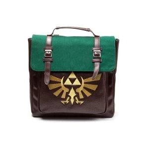 Nintendo Legend of Zelda Golden Embroidered Hylian Royal Crest Emblem with Embossed Triforce Emblem Pattern Backpack