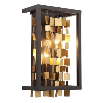 Daya 2 Light Wall Light Matt Black & Matt Gold, E14