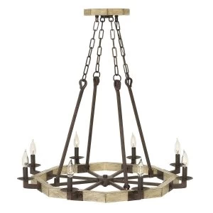 8 Light Chandelier Iron Finish, E14