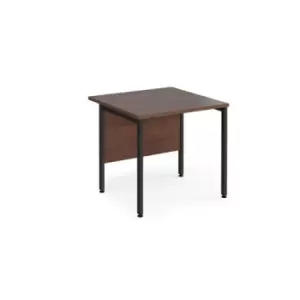 Office Desk 800mm Rectangular Desk With H-Frame Leg Walnut Tops With Black Frames 800mm Depth Maestro 25