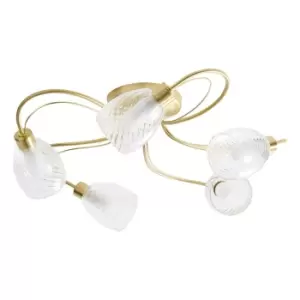 Spa Veria 5 Light Ceiling Light Clear Glass and Satin Brass