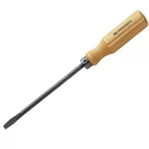 Facom Wood Handle Flared Slotted Screwdriver 10mm 200mm