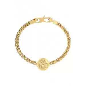 Lion King Wheat 14mm Lion Coin Gold Gents Bracelet UMB03012YGL