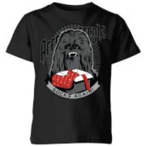 Star Wars Chewbacca Arrrrgh Socks Again Kids Christmas T-Shirt - Black - 9-10 Years