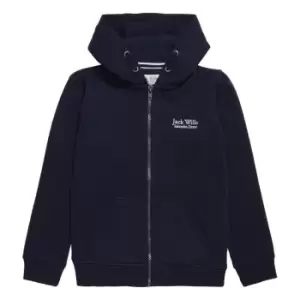 Jack Wills Kids Script Zip Through Hoodie - Blue