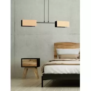 Emibig Zaper Black Bar Pendant Ceiling Light 2x E27