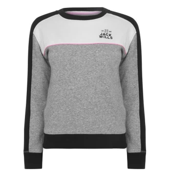 Jack Wills Merritt Colour Block Crew Neck Sweatshirt - Grey