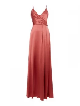 Jill Jill Stuart V neck satin dress Pink