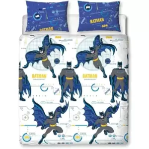 Reversible Tech Duvet Cover Set (Double) (White/Deep Blue) - Batman