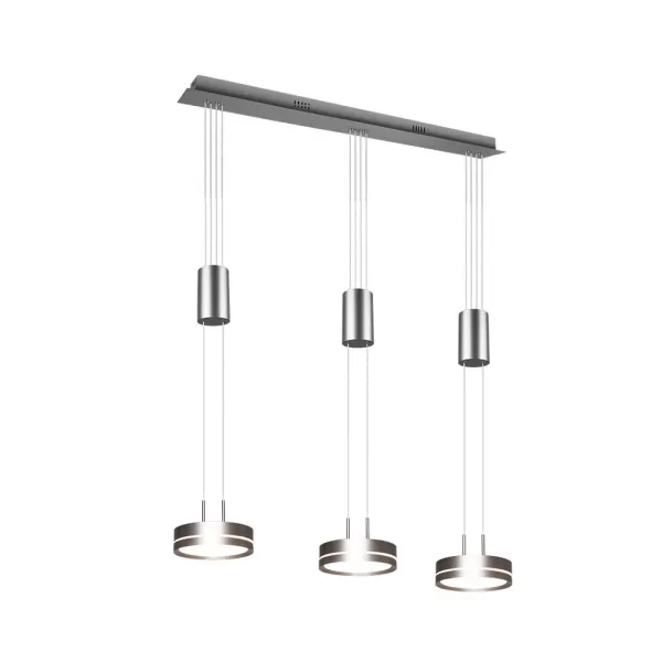 Franklin Modern 3 Light Bar Pendant Ceiling Light Nickel Matt 3000K