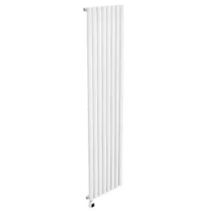 White Electric Vertical Designer Radiator 2.4kW with WiFi Thermostat - H1800xW472mm - IPX4 Bathroom Safe